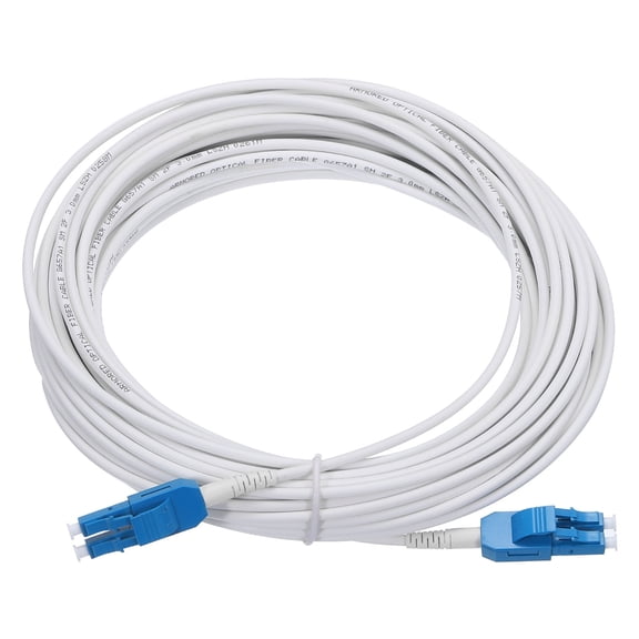 1Pcs 49.2Ft Single Mode Uniboot Duplex OS2 Fiber Optic Cable LSZH LC/UPC-LC/UPC Armored Jumper Optical White