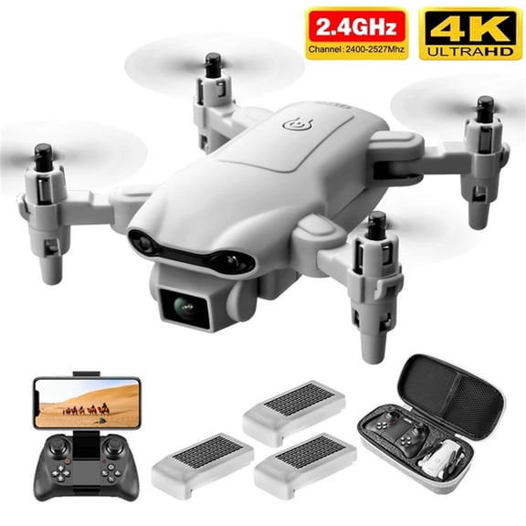 1Pcs 4K Cameras Drone - WiFi Live Video with Altitudes Hold, Foldable RC Quadcopter for Adults and Beginners, Gray Mini UAV with Carrying Cases, Ideal for Outdoor Aerial Photography