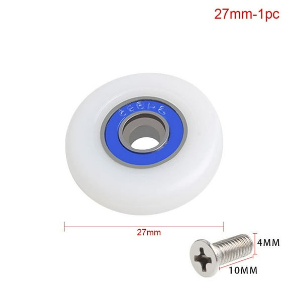 1Pcs/4Pcs Durable with Screw Nylon Fastener Hardware Shower Door Roller Sliding Door Pulley 19/23/25/27/29mm Runner Wheels 1PCS 27MM