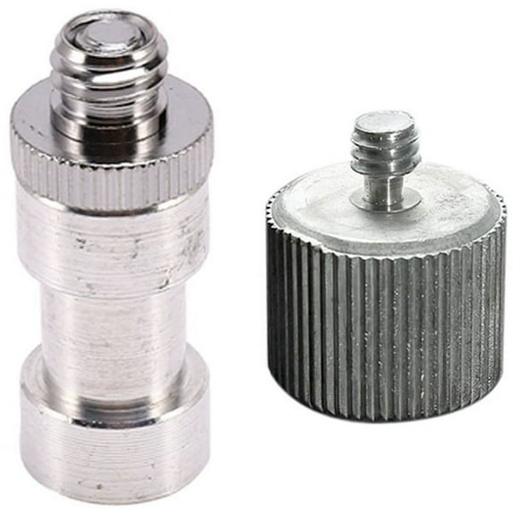 1Pcs 5/8 Inch Female To 1/4 Inch Male Microphone Stand Adapter & 3Pcs 1/4 Inch 3/8 Inch Tripod To Light Stand Adapter,Silver