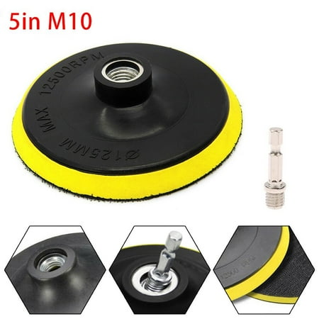 1Pcs 5 inch Hook & Loop Buffing Pad Rotary Backing Pad Polishing Sanding Pads with M10 Drill Adapter