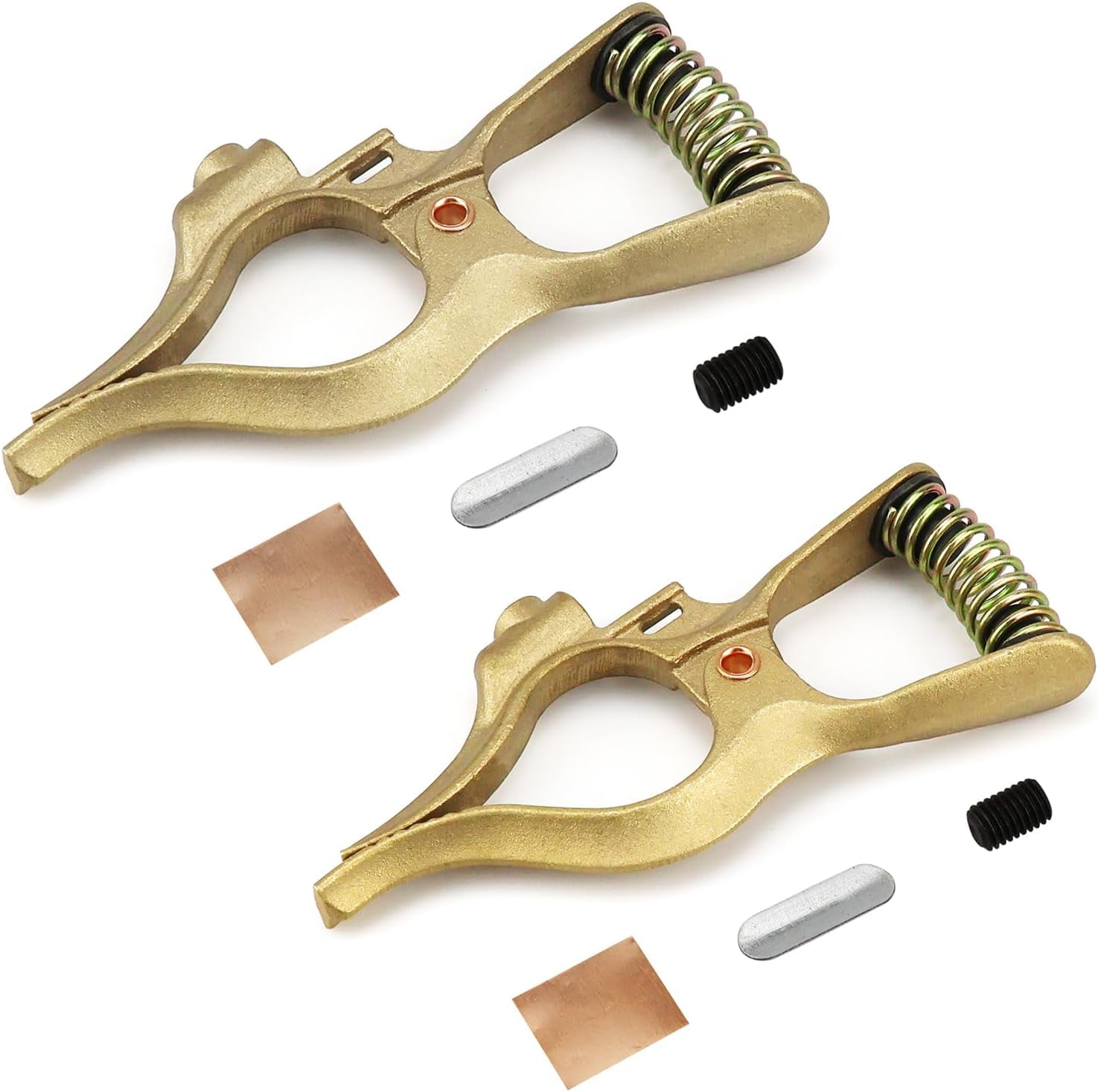 1Pcs 500-Amp + 1Pcs 300-Amp Brass Clamp T-Style Welding Ground Earth ...