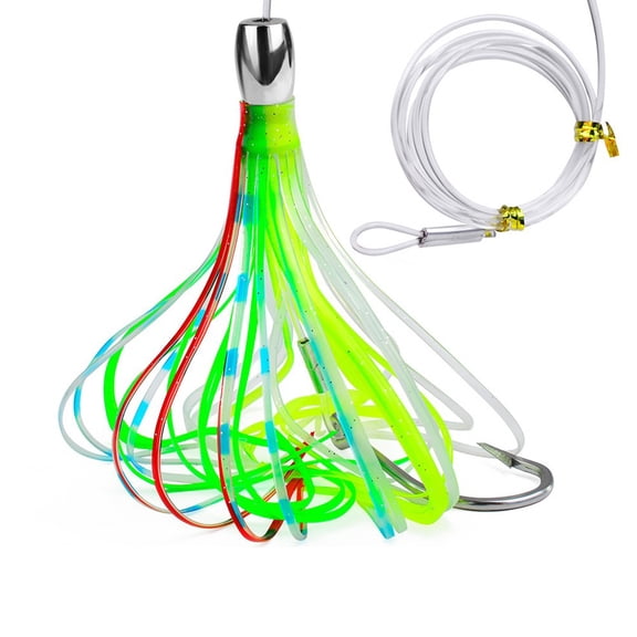 1Pcs 65G/100G Resin Head Octopus Soft Skirt Lure Deep-Sea Boat Fishing Big Trolling Bait For Tuna For -Wahoo Fast Sinking Tools