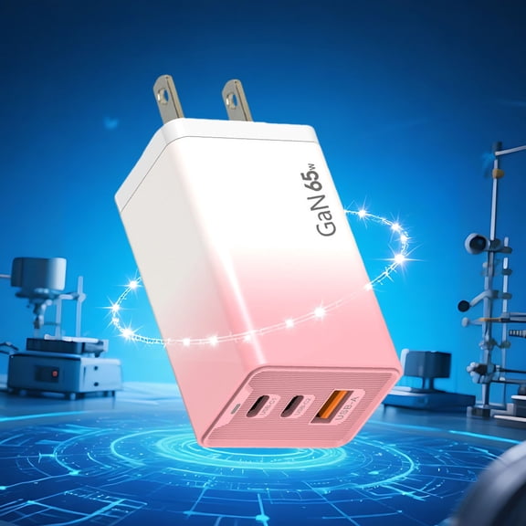 1Pcs 65W Fast Charger - Multi Port USB Wall Charger, QC3.0 LED Display Power Adapter for Phone, Tablet, Laptop, Travel & Home Use