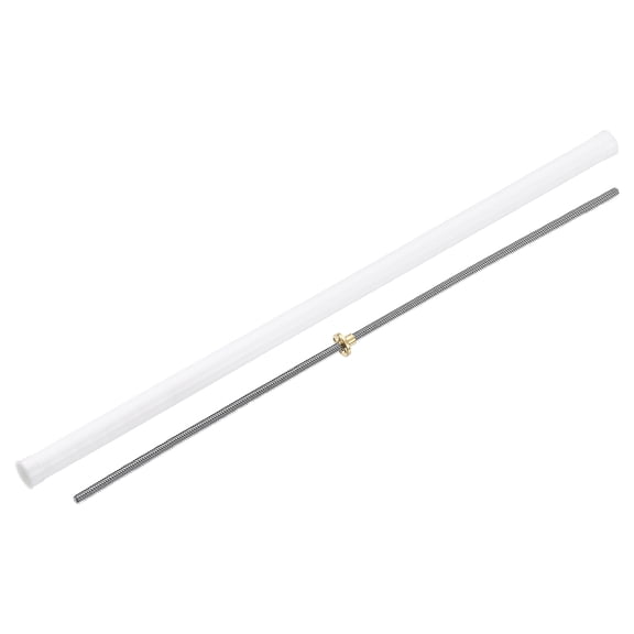 1Pcs 700mm Tr8x8 Screw with Brass Nut (Acme Thread, 2mm Pitch, 4 Starts, 8mm), 304 Stainless Steel Screw bar Printer Upgrade Parts with Plastic Packaging Tube, Silver