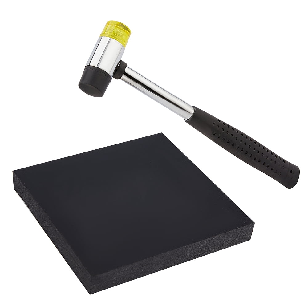1Pcs 9.25x2.52x0.98 Inch Dual Head Rubber Hammer with Black Rubber Bench Block Double-Faced Soft Mallet