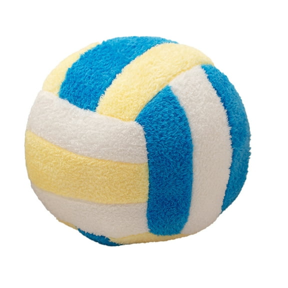 1Pcs 9.45in Volleyball Pillow Sport Ball Pillow Fluffy Plush Stuffed Cushion Volleyball Sport Theme Party Plush Soft Cushion Toy Gift for Ball Enthusiast Room DecorYellow And Blue