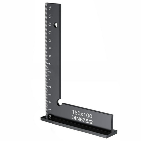 1Pcs 90 Degree Flat Edge Square Ruler Carpentry Square Hardened Carbon Steelangle Measuring Tool With Stand Woodworking Ruler