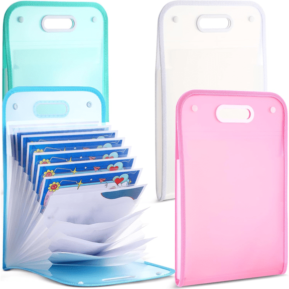 1Pcs A4 File Folders,13 Pockets File Organizer with Labels A4 Expanding File Vertical with Portable Receipt Document Organizer for Office School (pink)