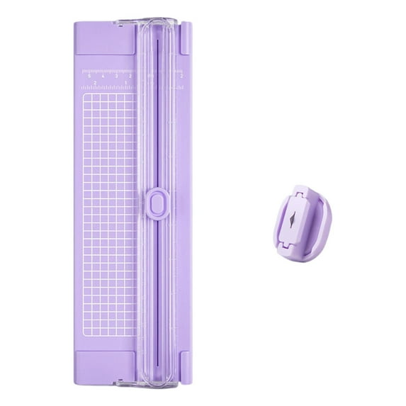 1Pcs A4 Paper Cutter Slicer,3.46x10.62 Inch Paper Trimmer Scrapbooking Tool Supplies with Security Safeguard and Side Ruler, Portable Paper Slicer for Craft Paper, Label, Photo, Cardstock(Purple)