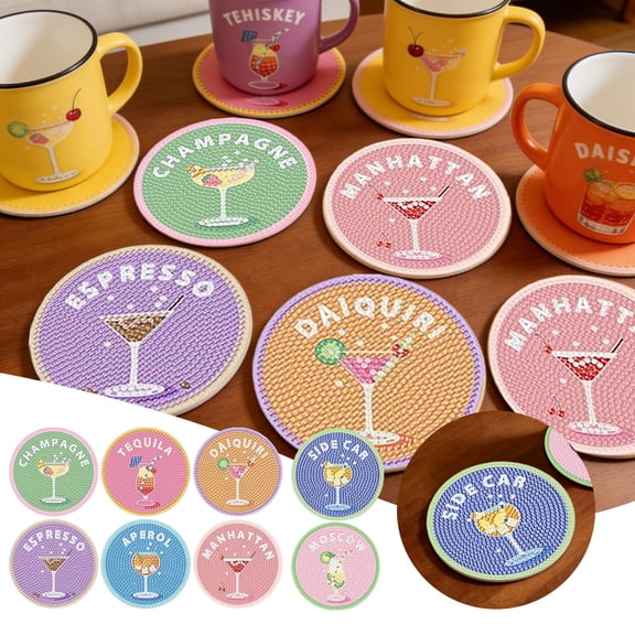 1Pcs Absorbent For Drinks Of 6 Reusable Cup Pads From Stains And Heat