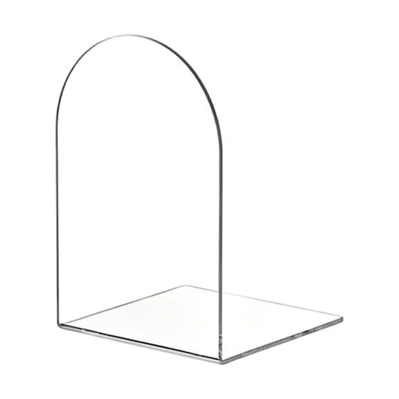 1Pcs Acrylic Bookends for Shelves with Non-Slip Pads, Sturdy Book Holder Organizer for Desk Library Home Office Decor Clear1, 4X4X4In