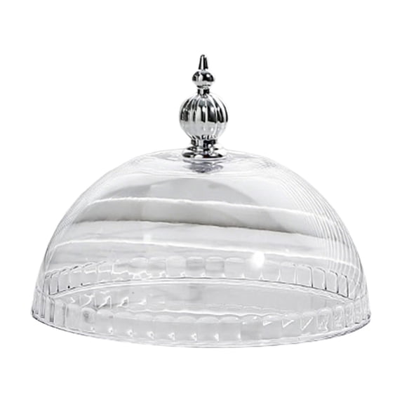 1Pcs Acrylic Cake Dome Cover with Handle, Robust Round Plastic Cake Stand Topper, Dust Proof Display Lid for Desserts Cupcakes, Reusable Food Storage Cover for Parties Weddings Clear1