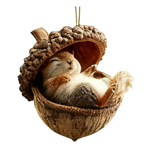 1Pcs Acrylic Forest Animal Ornaments, Rustic Woodland Christmas Tree Hanging Decor, Cute Animal Forest Nature-Themed Acorn Decorations for Animal Lovers Gift