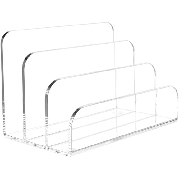 1Pcs Acrylic Mile Sorter for Desk, 3 Upright Compartments Desk Mail Organizer, Acrylic Mail File Organizer Sorters for Envelope Paper Document, Clear Files Sorter for Office Home, Vertical
