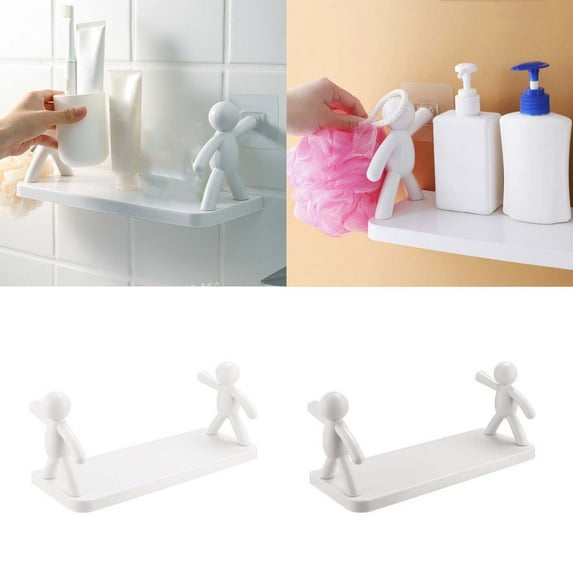 1Pcs Adhesive Bathroom Shelf under $5! Yannianjz Bathroom Wall Shelf, Adhesive Floating Shelves, No Drill Storage Shelf for Bathroom, Wall Mounted Organizer Rack, Shower Shelf, Toilet Organizer
