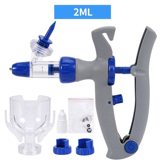 1Pcs Adjustable Veterinary Injector, Handheld Continuous Animal Syringe, 0.07oz Dose for Pig, Poultry, Chicken & Pets, No Needles Included