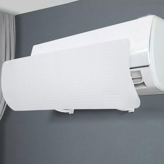 1Pcs Air Conditioner Deflector Universal Wall-Mounted Type Anti Direct Blowing Air Conditioner Shiel 35.4'' Length And Angle Adjustable-White