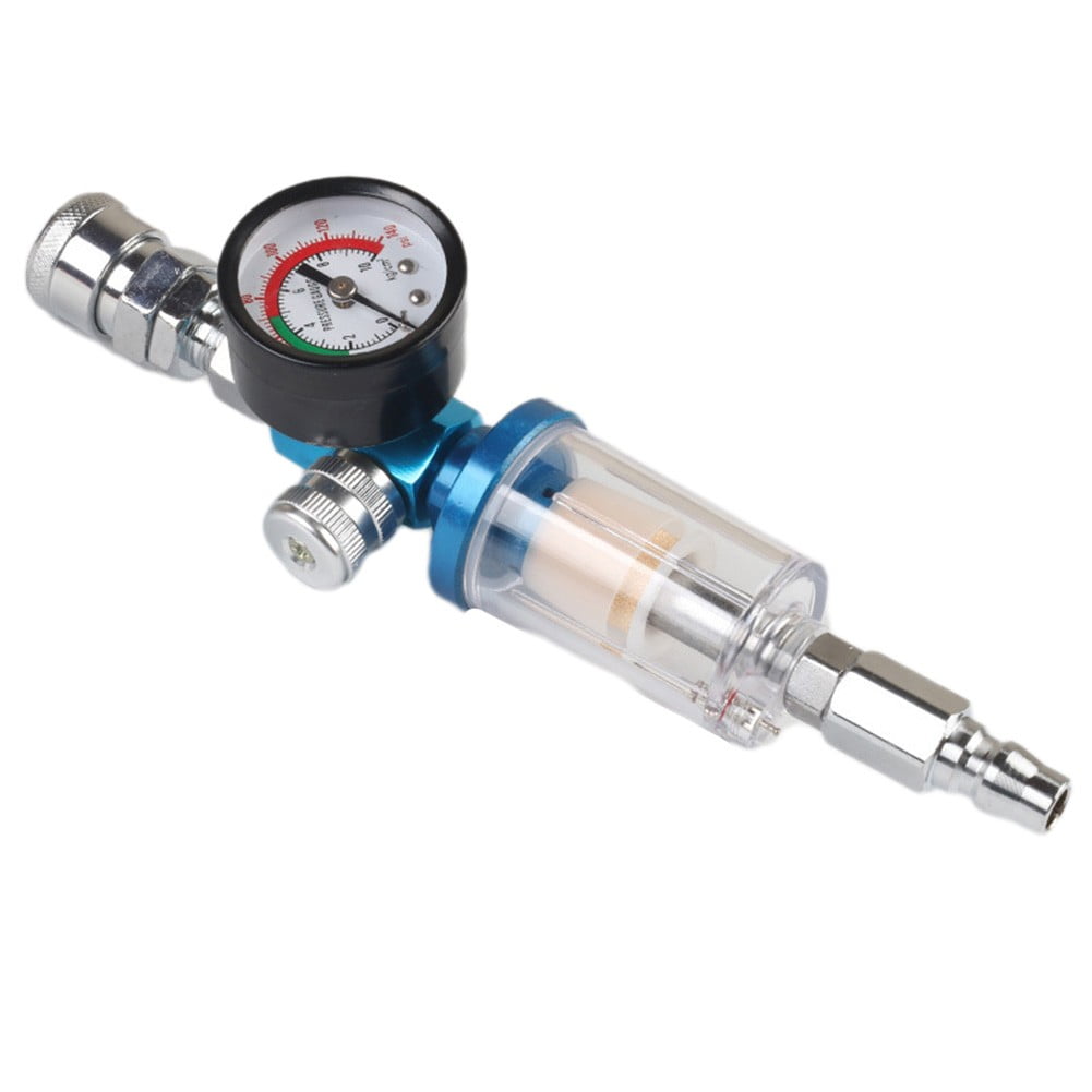 1Pcs Air Regulator Gauge InLine Oil Water Trap Filter Pneumatic Tools