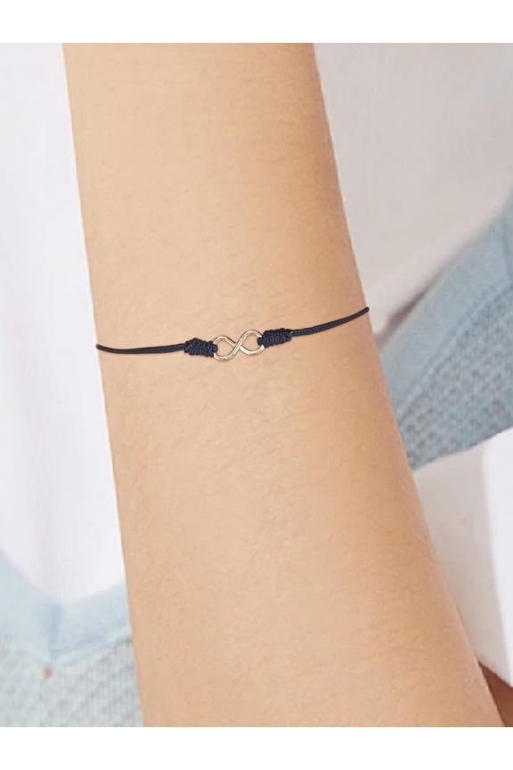 1Pcs Alloy Adjustable Cord Anklets Infinity Link Couple Bracelet for Women Birthday Festival Elegant Gifts 1~5.5mm for DIY
