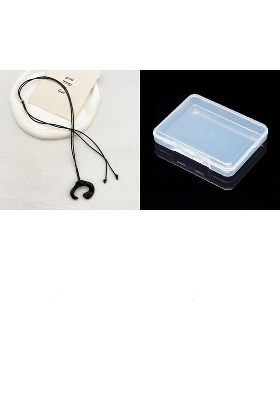 1Pcs Alloy C Shaped Pendant Long Sweater Necklaces Adjustable Slider Cord Necklaces Black Pendants Decoration