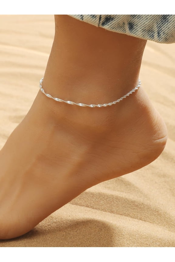 1Pcs Alloy Entangle Chain Anklets for Women Platinum Charm Anklets Entangle Ankle Bracelets