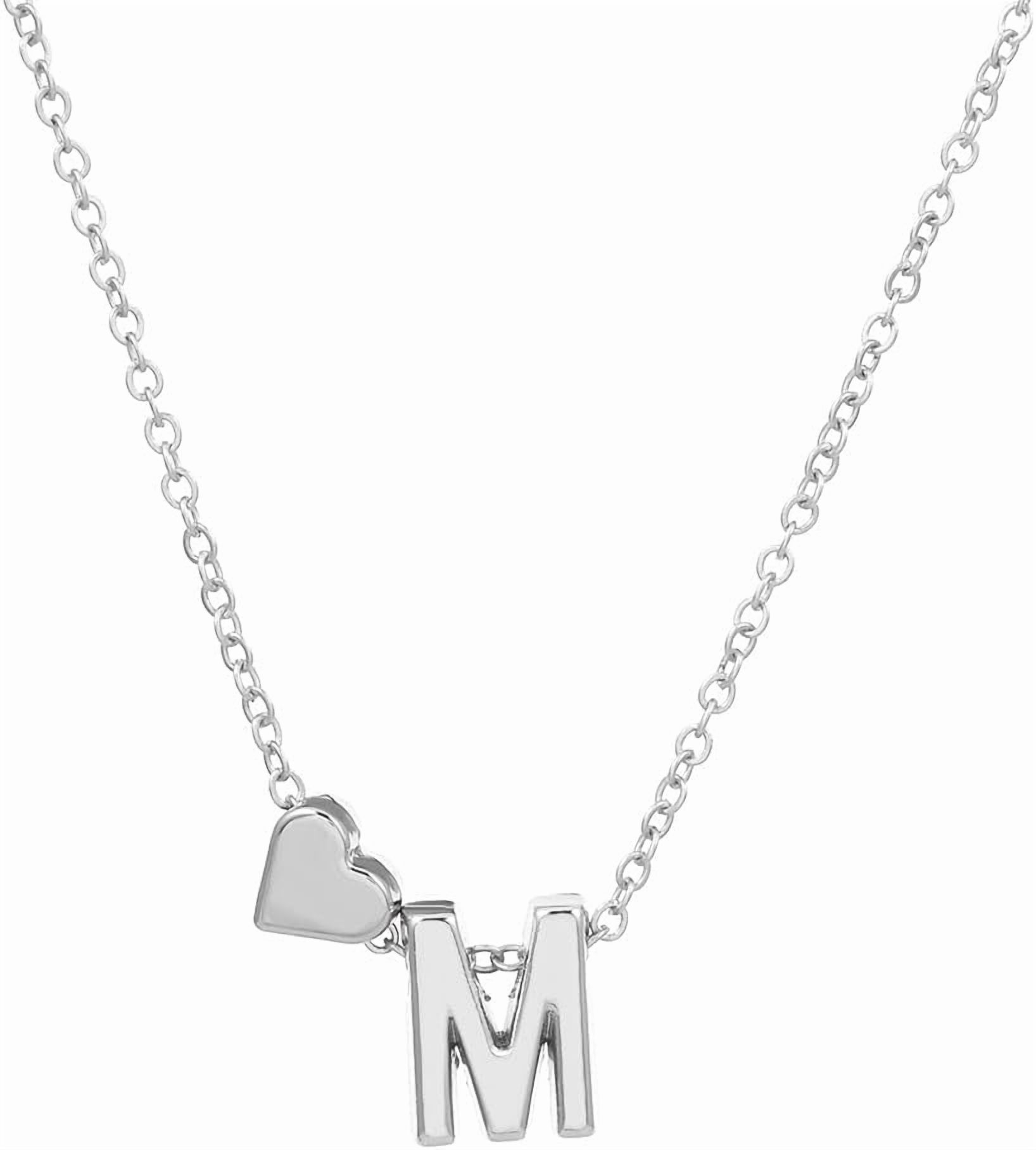 1Pcs Alloy Heart Letter Pendant Cable Chain Necklaces for Women Letter ...