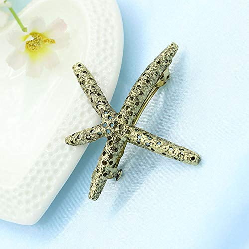 1Pcs Alloy Iron Starfish Hair Barrettes Bronze Matte Claws Metal Snap Hair Clips for Women Styling and Makeup Home Salon Thick Thin Accessories 66x71.5x12.5mm Bronze
