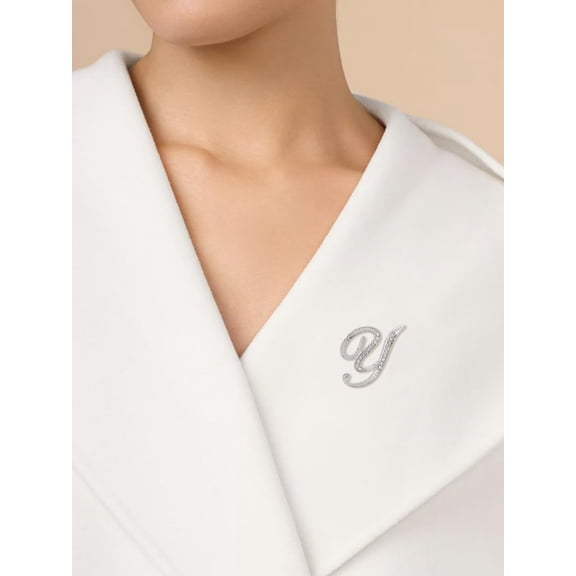 1Pcs Alloy Letter Brooches Rhinestone Brooch Letter Lapel Pin for Women DIY Alloy+Rhinestone