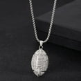 thumbnail image 1 of 1Pcs Alloy Rhinestone Rugby Pendant Necklaces Platinum Pendants Decoration Rugby Pendant Necklace for Women Birthday Festival Elegant Gifts DIY Personalized Jewelry, 1 of 2