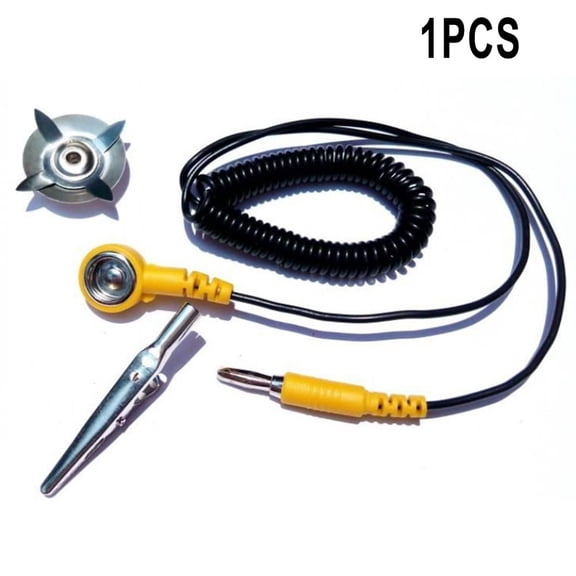 1Pcs Anti-Static Esd Grounding Cable Coiled Cord For Alligator Clip Claw Pu Wire