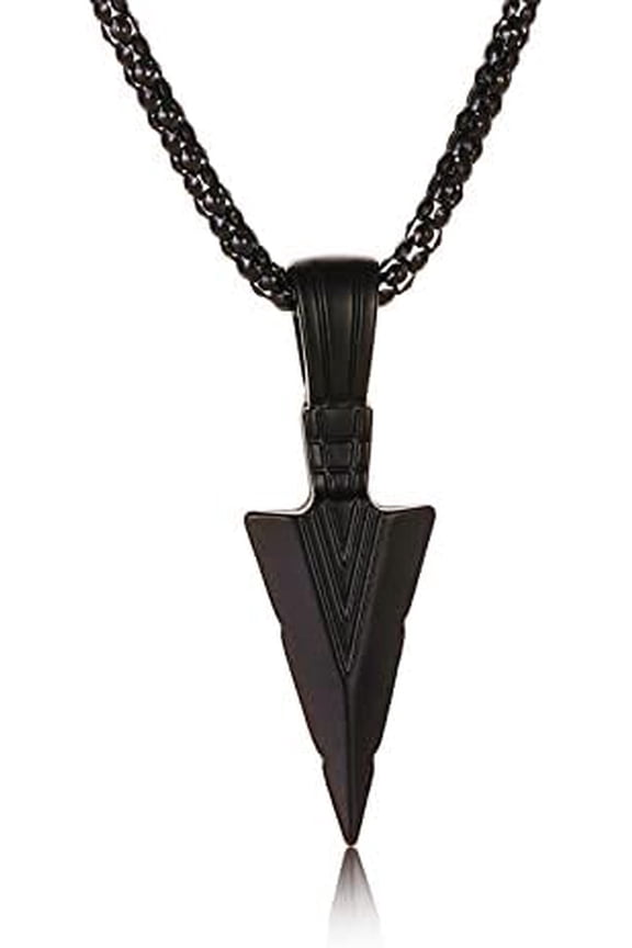 1Pcs Arrow Alloy Pendant Necklaces for Men Black Chain Necklace Arrow Pendants Ornament for Women Birthday Festival Elegant Gifts DIY Personalized Jewelry 24.80 inch(63cm)