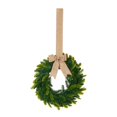 thumbnail image 1 of 1Pcs Artificial Greenery Spring Summer Swag Wreaths, Eucalyptus Candle Rings & Kitchen Cabinet Wreaths with Ribbon for Front Door, Porch, Wall, Window, Farmhouse Decor 15.7 Inch Green, 1 of 7