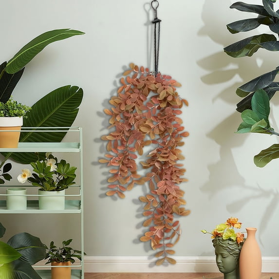 1Pcs Artificial Hanging Plants Fake Hanging Plant Faux Eucalyptus Leaf Greenery Vine Outdoor Uv Resistant Plastic Plants