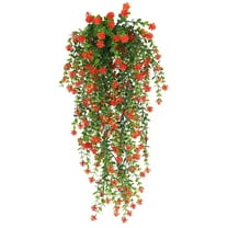 1Pcs Artificial Hanging Plants For Shelf, Artificial Hanging Plants Fake Eucalyptus Potted Plant Hanging Plant For Wall Room Home Wedding Garden Indoor Outdoor Shelf Decoration ,Orange