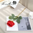 thumbnail image 1 of 1Pcs Artificial Roses Flowers, Realistic Blossom Roses, Real Touch Silk Rose, Single Fake Flower Long Stem Bouquets for Home Wedding Party Decoration, 1 of 2