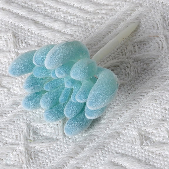 1Pcs Artificial Succulents Mini Fake Plants Unpotted Faux Succulent for Craft, Small Plastic Succulent Flocked Blue Floral Decor for Party, Cake, Garden & Outdoor