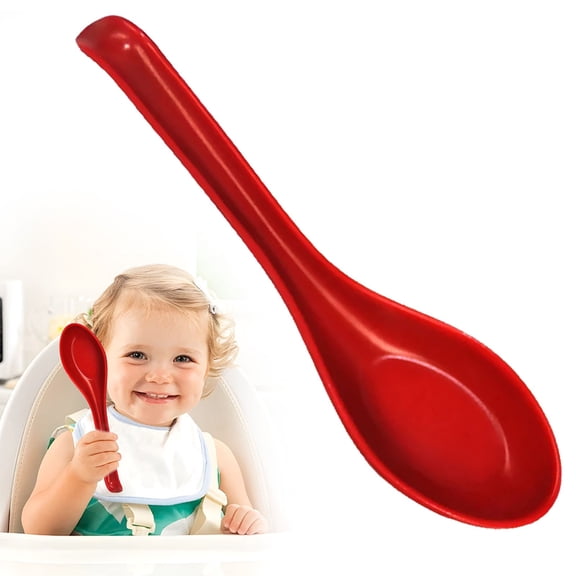 1Pcs Asian Soup Spoons, Chinese Japanese Miso Ramen Wonton Dumpling, Rice Noodle Soba Soup Spoons (Red)