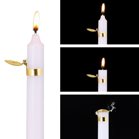 1Pcs Automatic Candle Extinguisher Snuffer, Gold Swedish Candle Snuffer Ring Set, Metal Clip On to Extinguish Candle Flames, Unique Auto Candle Accessories