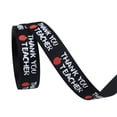 thumbnail image 1 of 1Pcs Backs to Themed Ribbon, with Ruler Bus Pencil Backpacks Chalkboard Printed Craft Ribbons for Teacher Appreciation, Wreath, Gift Wrapping Black1, 1 of 9