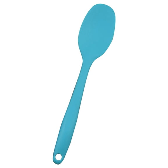 1Pcs Basiess Silicone Cooking Spoon - Heat Resistant Non-Stick Kitchen Utensils for Baking Mixing Serving Dishwasher Safe (Blue)