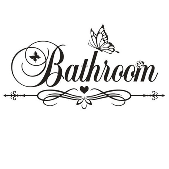 Picniva 1Pcs Bathroom Restroom Toilet Door Sign Art Vinyl Decal, Multicolor, 27 x 14 in, Vinyl Wall Decal, Self-Adhesive, Home Decor