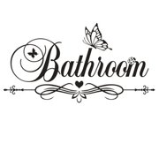 Picniva 1Pcs Bathroom Restroom Toilet Door Sign Art Vinyl Decal, Multicolor, 27 x 14 in, Vinyl Wall Decal, Self-Adhesive, Home Decor