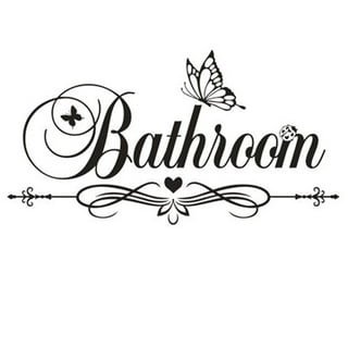 Bathroom Decor Door Vinyl Decals - Fun Shower Art 39 x 39