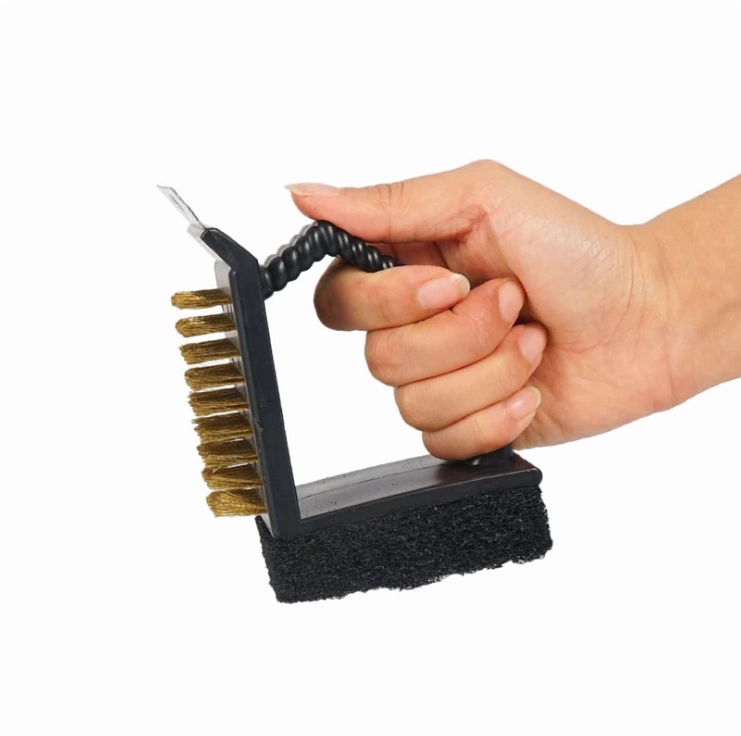 1Pcs Bbq Accessories Triple Barbecue Grill Brush Copper Steel Cleaning Brushes