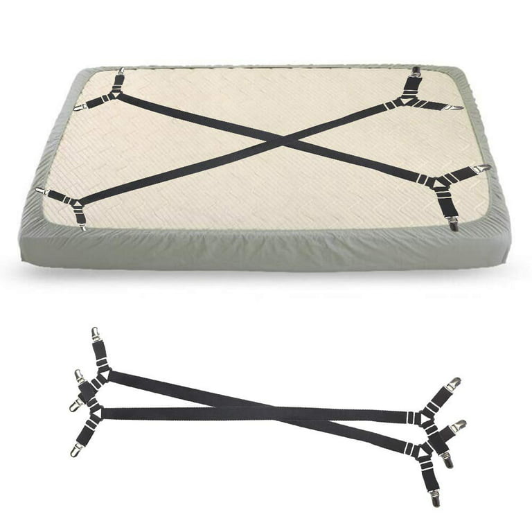 Adjustable Crisscross Bed Fitted Sheet Straps Suspenders Grippers