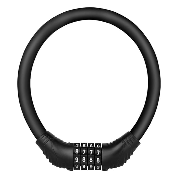 1Pcs Bike Locks Cable,Anti Theft Bicycle Lock Chain,4 Digit Security Resettable Bike Combination Lock,Self Coiling Combination Cable Combo Bike Locks Without Mounting Bracket(Black)