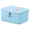 thumbnail image 1 of 1Pcs Blue Stainless Steel Stackable Lunch Box Leakproof Thermal Food Container for Student School Office Commute, 1 of 9