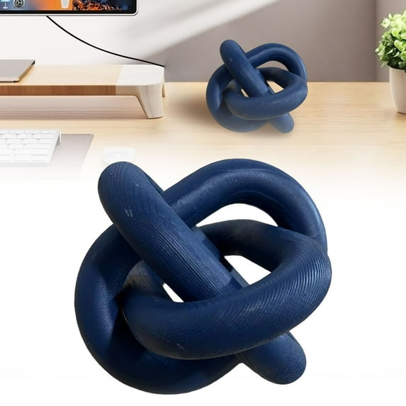1Pcs Blue Wooden Chain Decoration,Wood Knot Decor Coffee Table Decor Shelf Decor Table Books Hand Carved Home Decoration Country Rustic Modern Shabby Chic Style 3 Wooden Knot Chain Decor