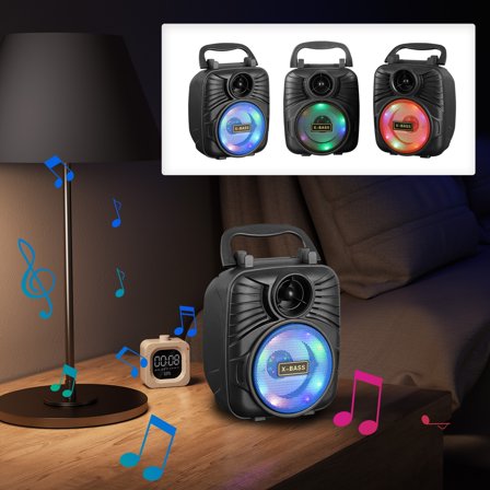 1Pcs Bluetooth Speaker Kadlawus Bluetooth Speaker, Portable Outdoor Speaker with Colorful Running Lights, USB Flash Drive TF Card Playback, Wireless Mobile Phone Audio System, Loud Sound for Party